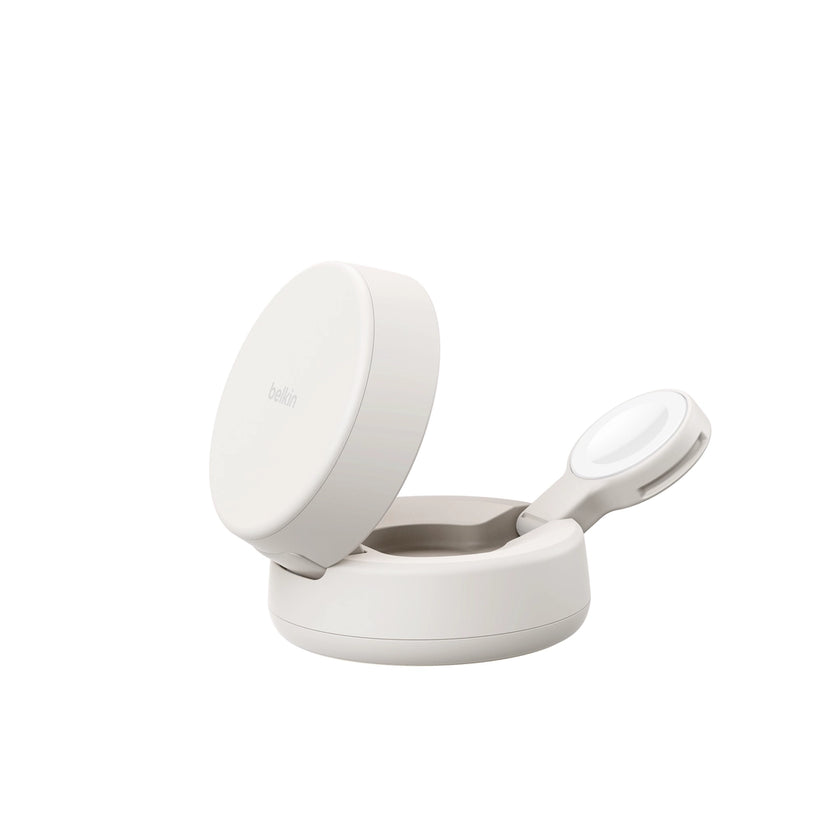Base_de_Carga_inalámbrica_Belkin_Qi2_25W_2_en_1_Ultra_Charge_Pro_Crema_Posición_1_iShop_Perú
