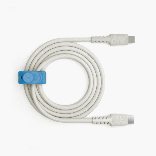 Cable Trenzado NCO PowerLite 2m USB-C a Lightning - Blanco Estrella