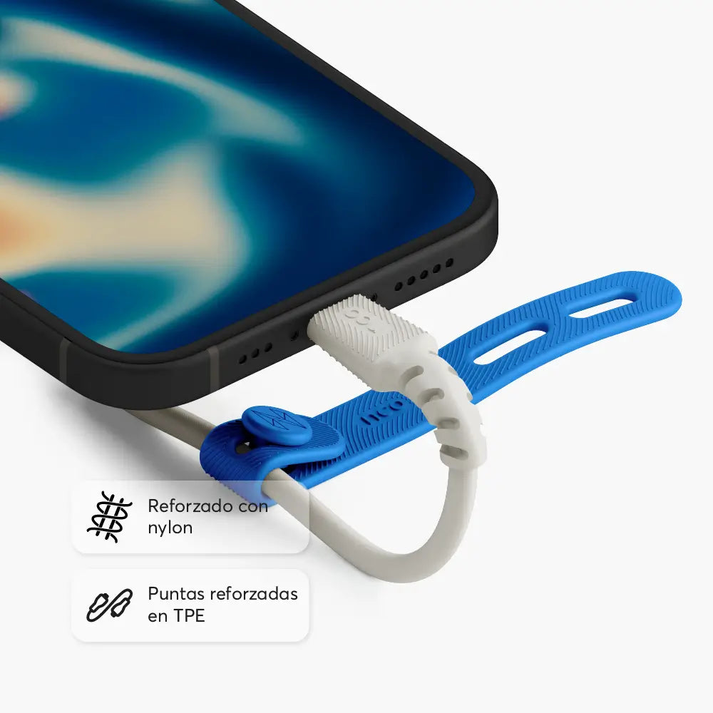 Cable Trenzado NCO PowerLite 2m USB-C a Lightning - Blanco Estrella