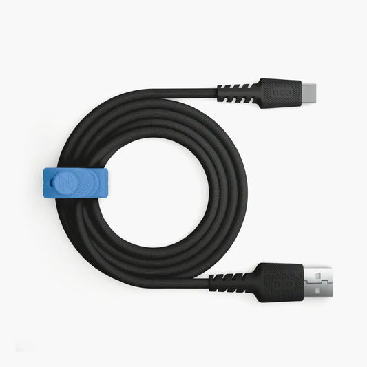 Cable Trenzado NCO PowerLite 2m USB-A a USB-C - Negro