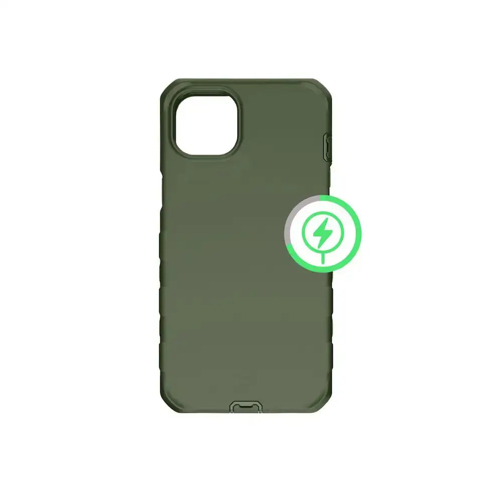 ItSkins Funda Vault R Solid con MagSafe para iPhone 13/14 - Verde Oliva