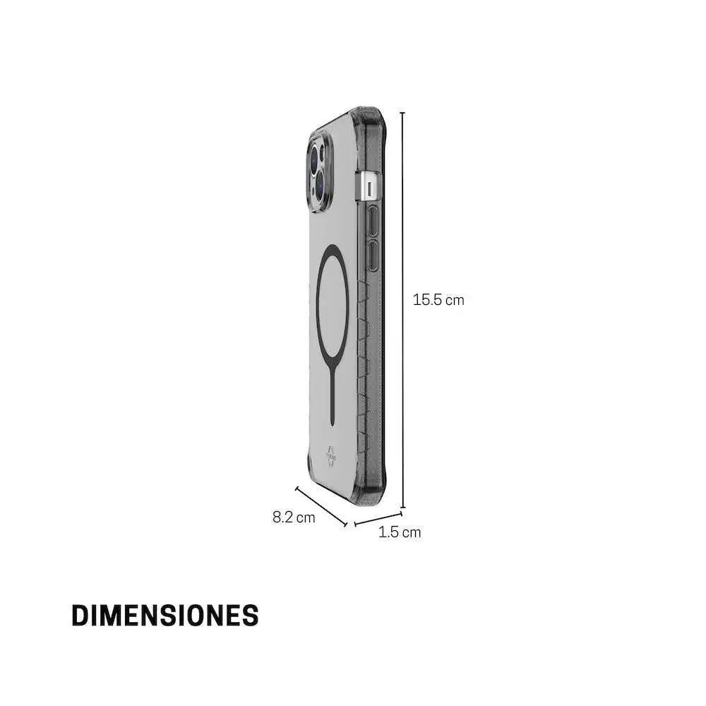 ItSkins Case Supreme R Clear con MagSafe para iPhone 15/14 - Negro