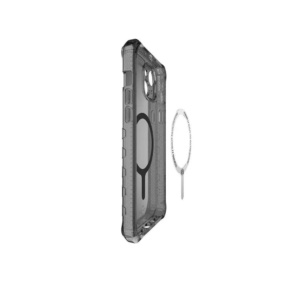 ItSkins Case Supreme R Clear con MagSafe para iPhone 15/14 - Negro