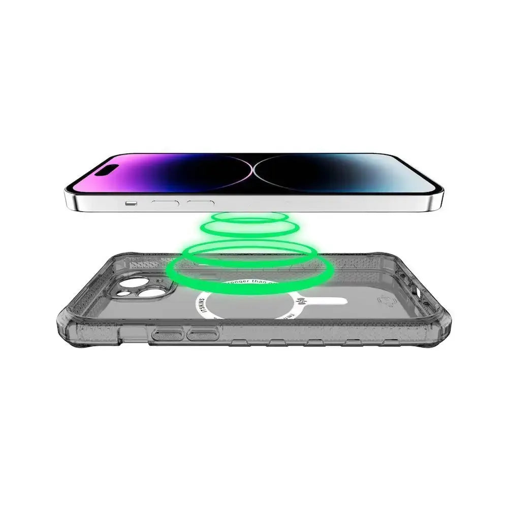 Case Itskins Supreme R Clear para iPhone 15 Plus con Magsafe - Grafito