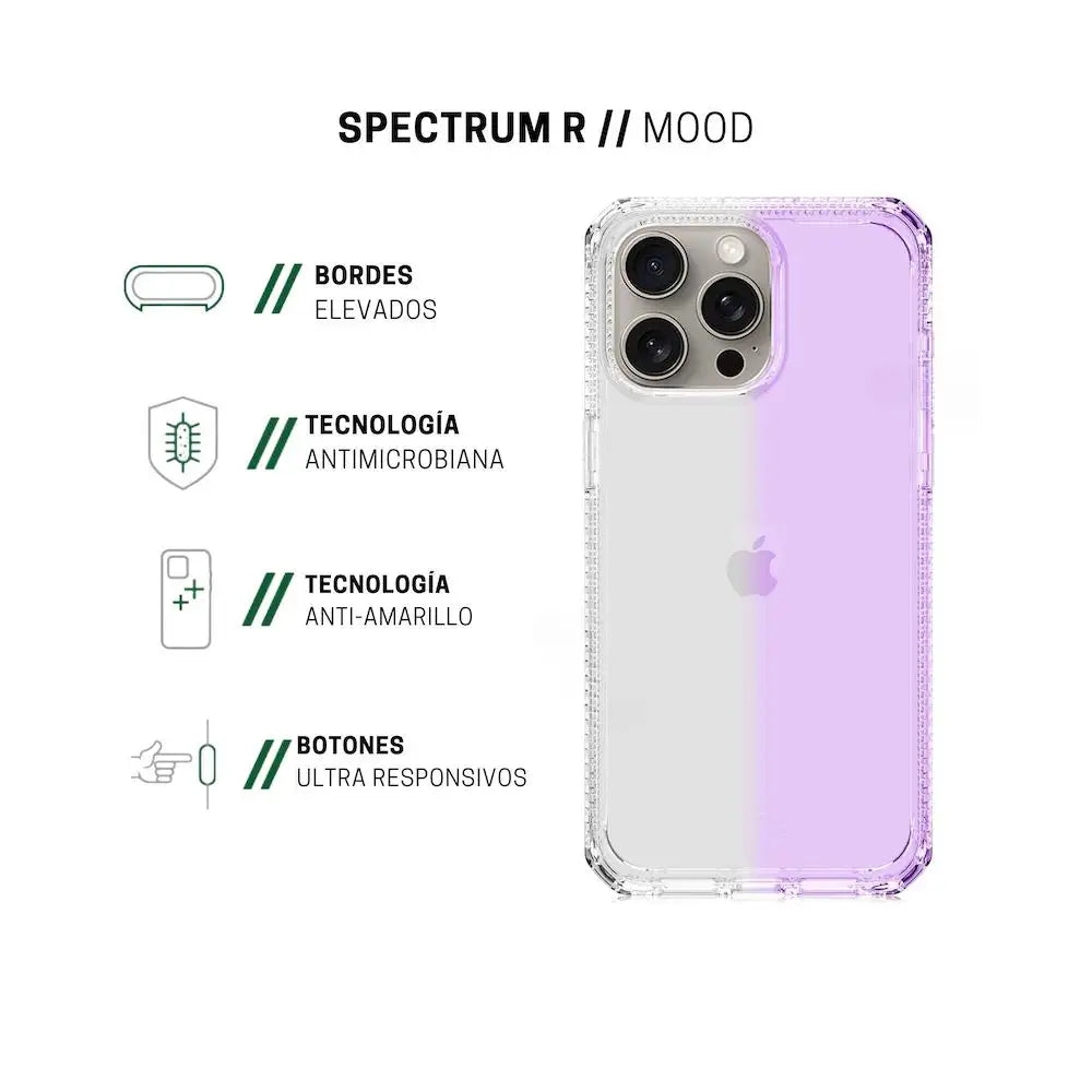 Case ItSkins Spectrum R Mood para iPhone 15 Pro - Morado Claro