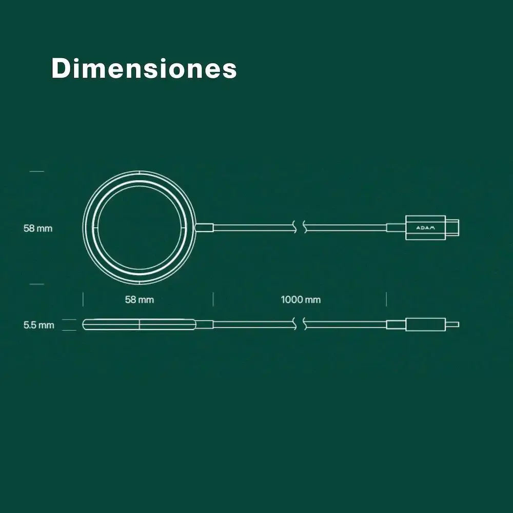 Cargador Magnético Adam Elements OMNIA M con Adaptador de corriente 33W - Blanco