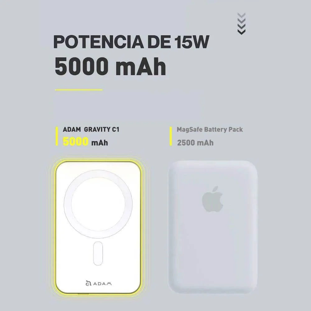 Batería portátil con cargador margético Adam Elements GRAVITY C1 5000mAh - Gris