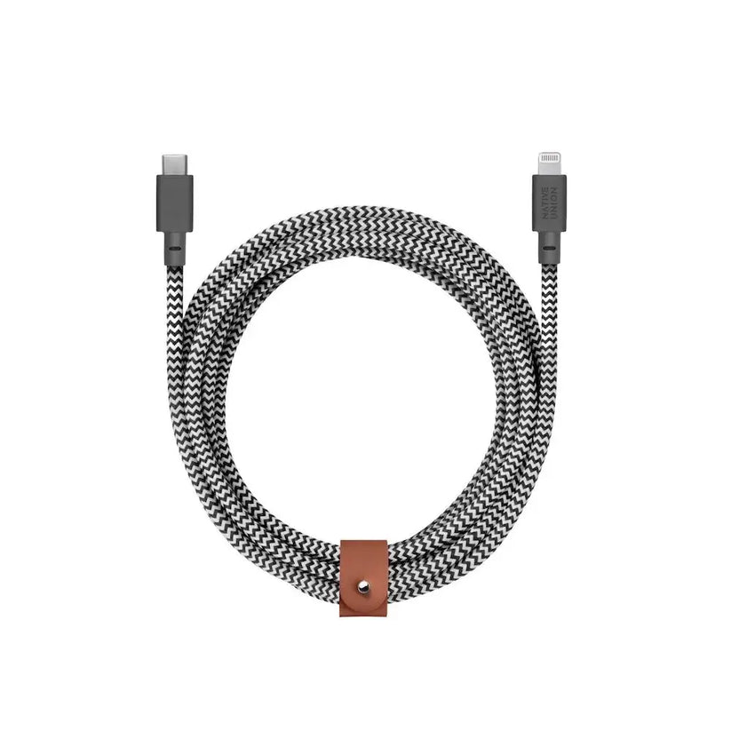 Cable de Trenazado Native Union USB-C a Lightning reforzado de 3m - Cebra