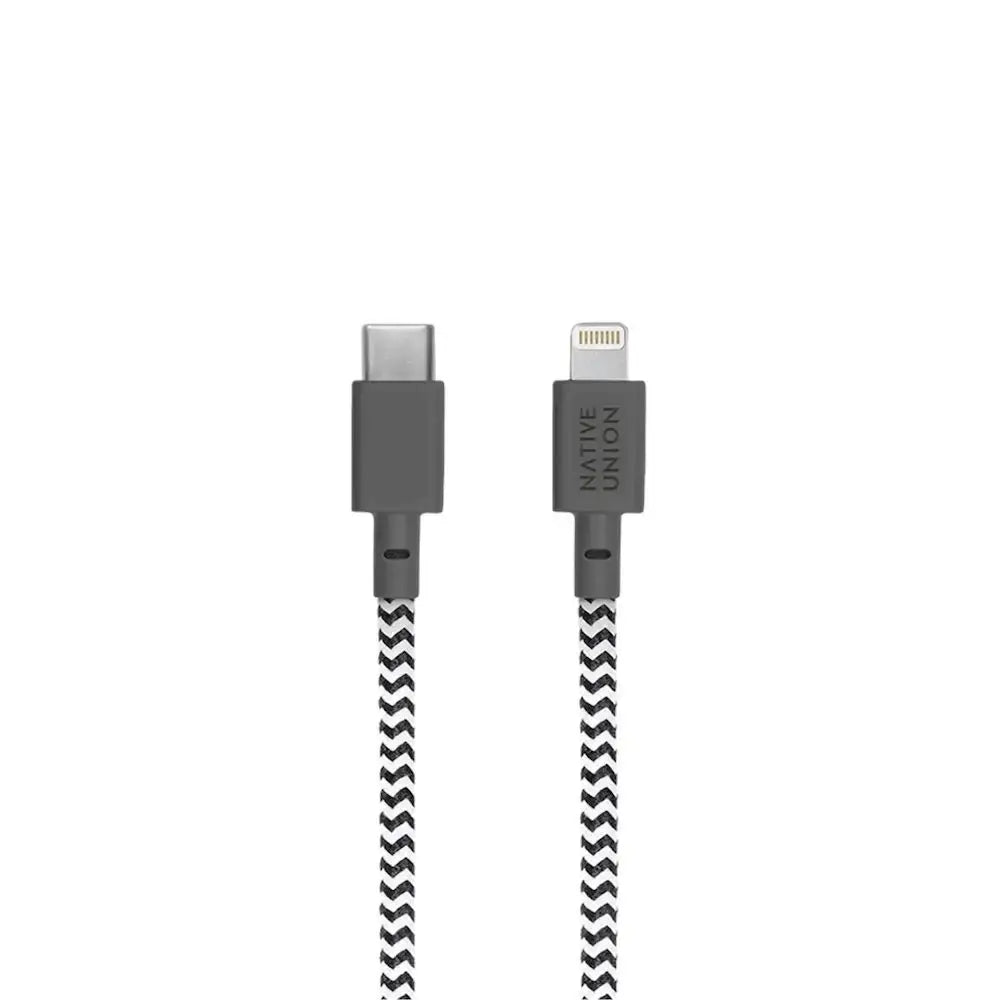 Cable de Trenazado Native Union USB-C a Lightning reforzado de 3m - Cebra