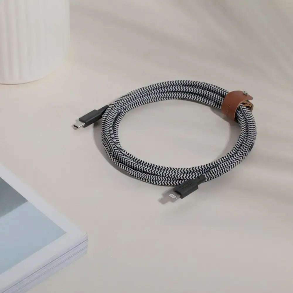 Cable de Trenazado Native Union USB-C a Lightning reforzado de 3m - Cebra