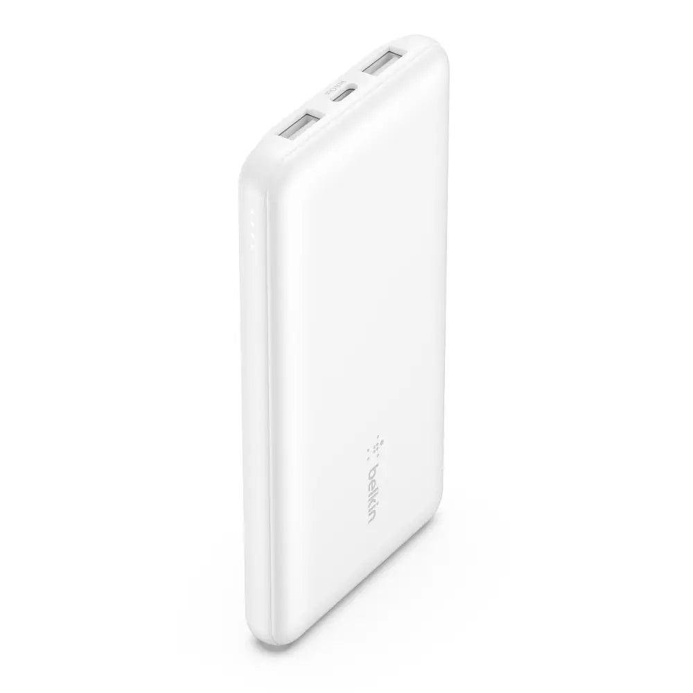 Batería Externa Belkin de 10000 mAh en 15W, USB-C y Dos USB-A - Blanco