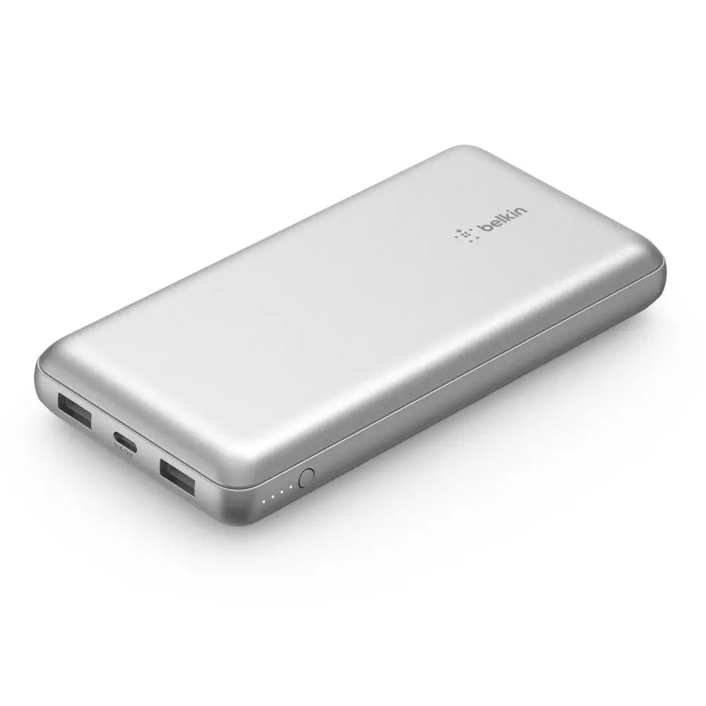 Batería Externa Belkin de 20000 mAh en 15W, USB-C y Dos USB-A - Plata