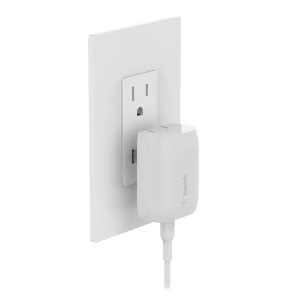 Cargador de pared Belkin USB-C PPS 20W con cable USB-C a LGT - Blanco