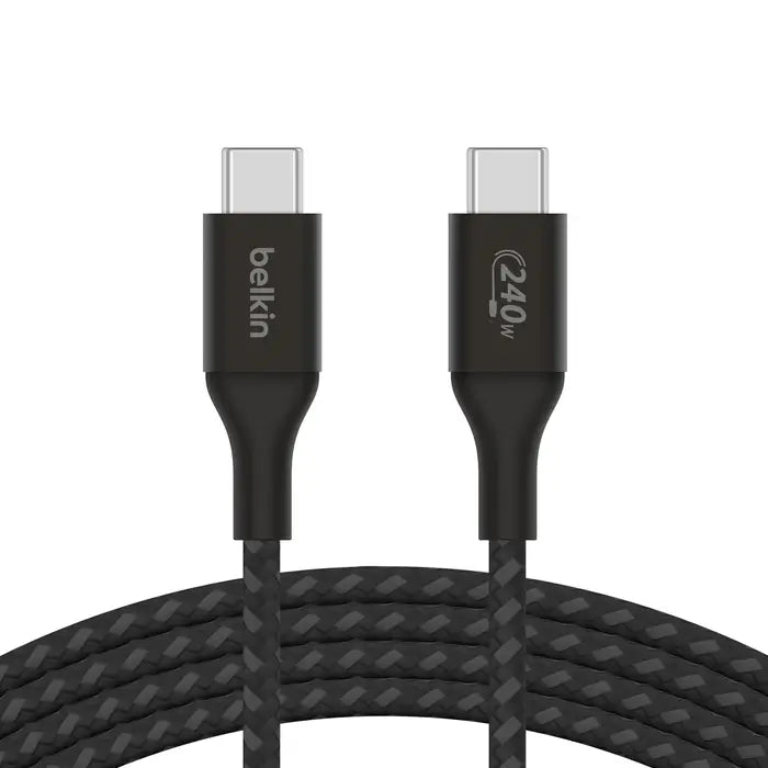 Cable de Carga Trenzado BelkinUSB-Ca USB-C 240Wde 2m - Negro