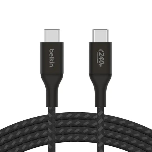 Cable de Carga Trenzado BelkinUSB-Ca USB-C 240Wde 2m - Negro