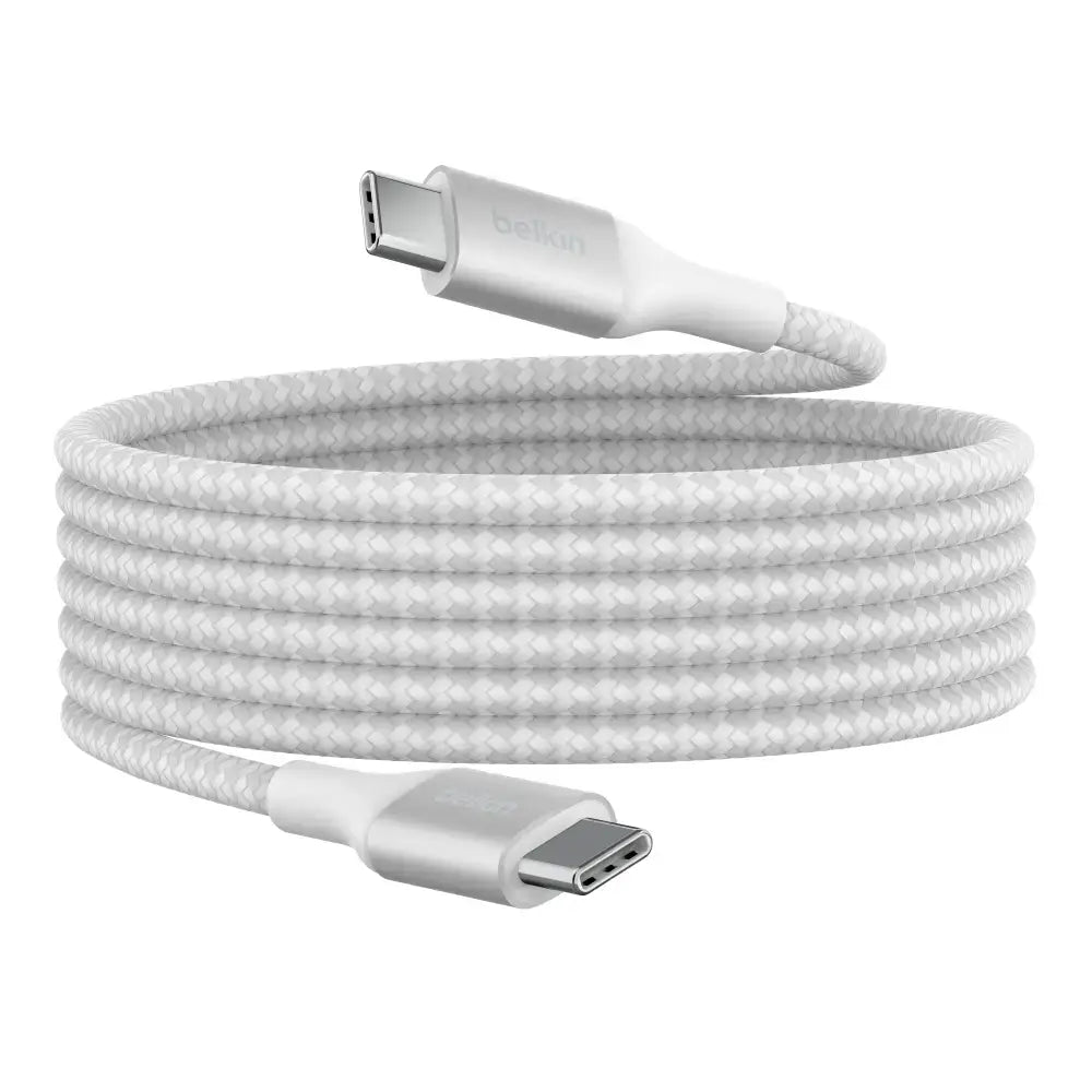 Cable de Carga Trenzado BelkinUSB-Ca USB-C 240Wde 2m - Blanco