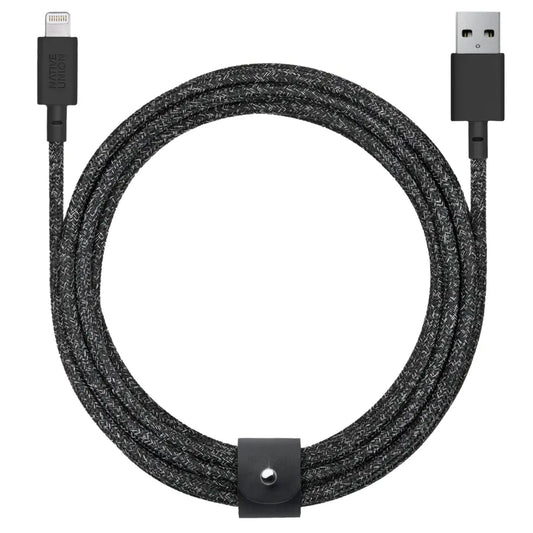 Cable lightning Native Union trenzado con correa 3m - Negro