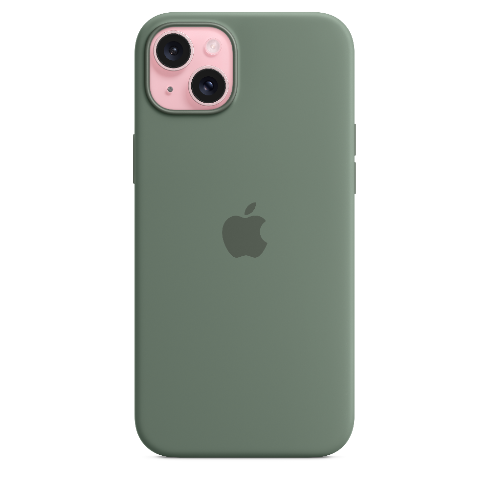 Funda de silicón con MagSafe para el iPhone 15 Plus - Color ciprés