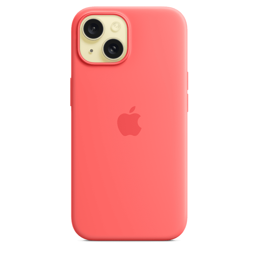 Case de Silicona Apple para iPhone 15 con MagSafe -Guayaba