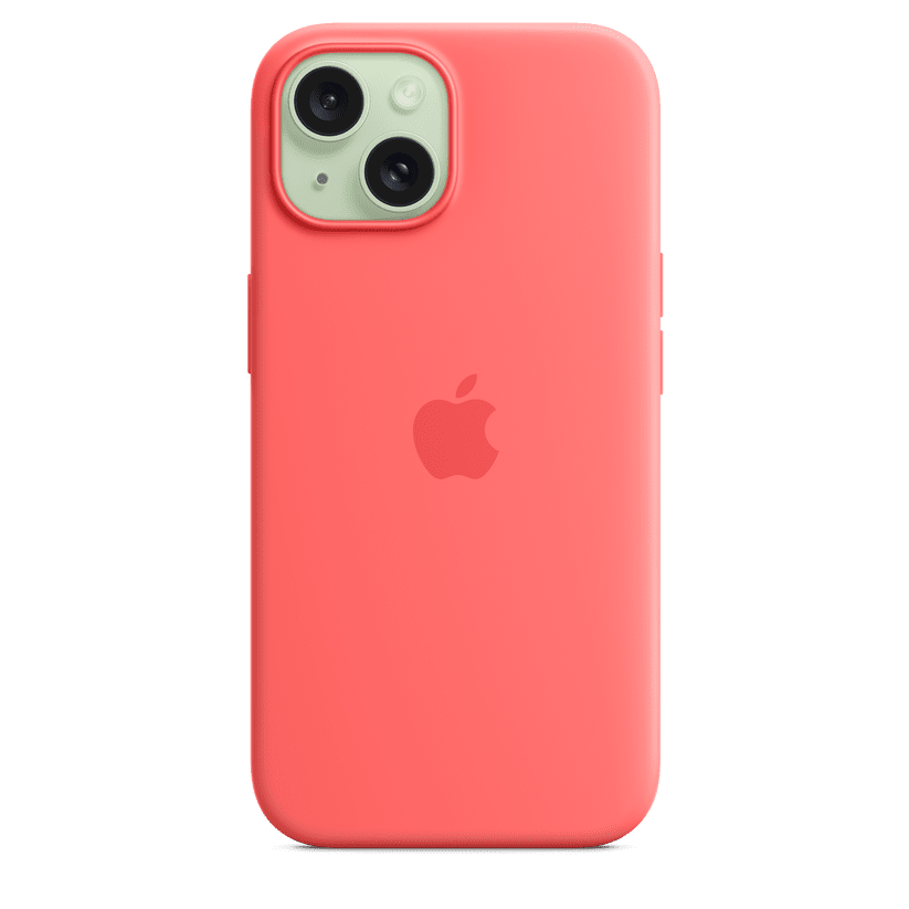 Case de Silicona Apple para iPhone 15 con MagSafe -Guayaba