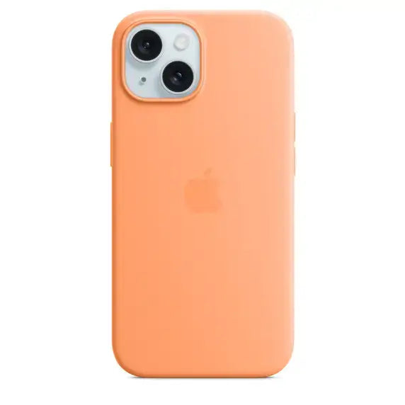 Case de Silicona Apple para iPhone 15 con MagSafe -Naranja Sorbete