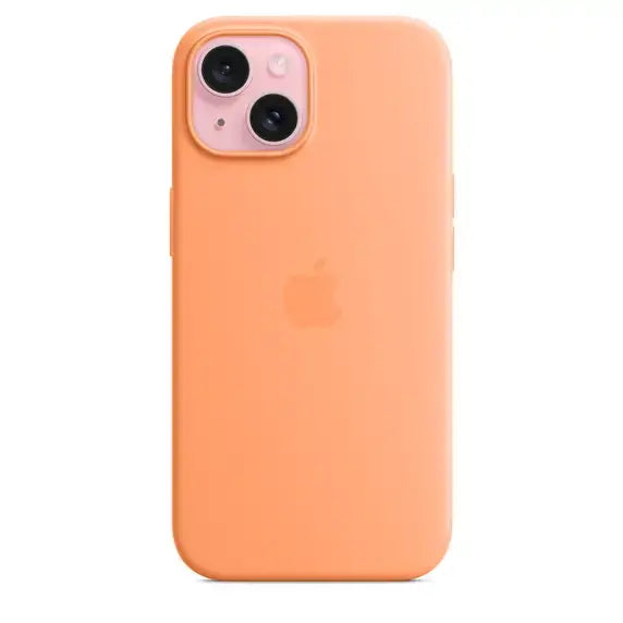 Case de Silicona Apple para iPhone 15 con MagSafe -Naranja Sorbete