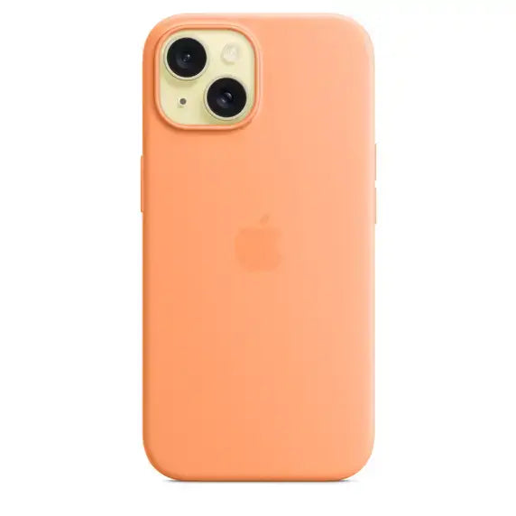 Case de Silicona Apple para iPhone 15 con MagSafe -Naranja Sorbete