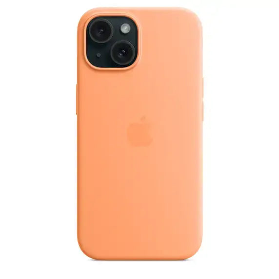 Case de Silicona Apple para iPhone 15 con MagSafe -Naranja Sorbete