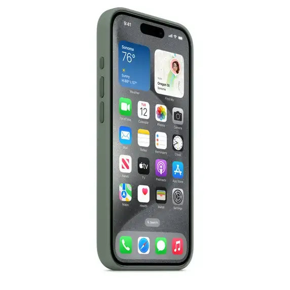 Case de Silicona Apple para iPhone 15 Pro con MagSafe -Ciprés