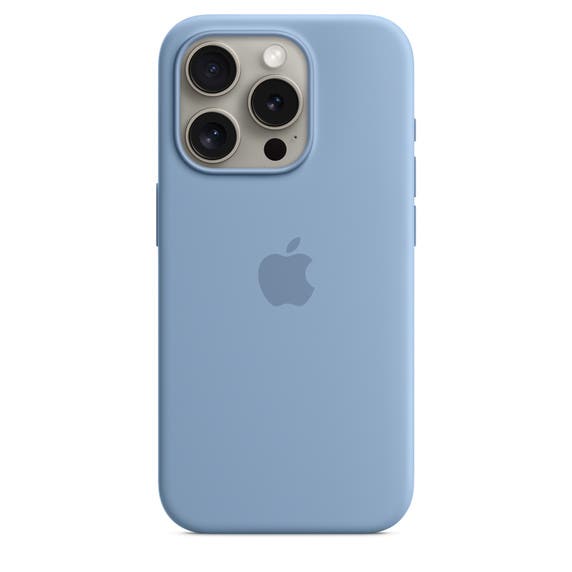 Case de Silicona Apple para iPhone 15 Pro con MagSafe -Azul Invierno