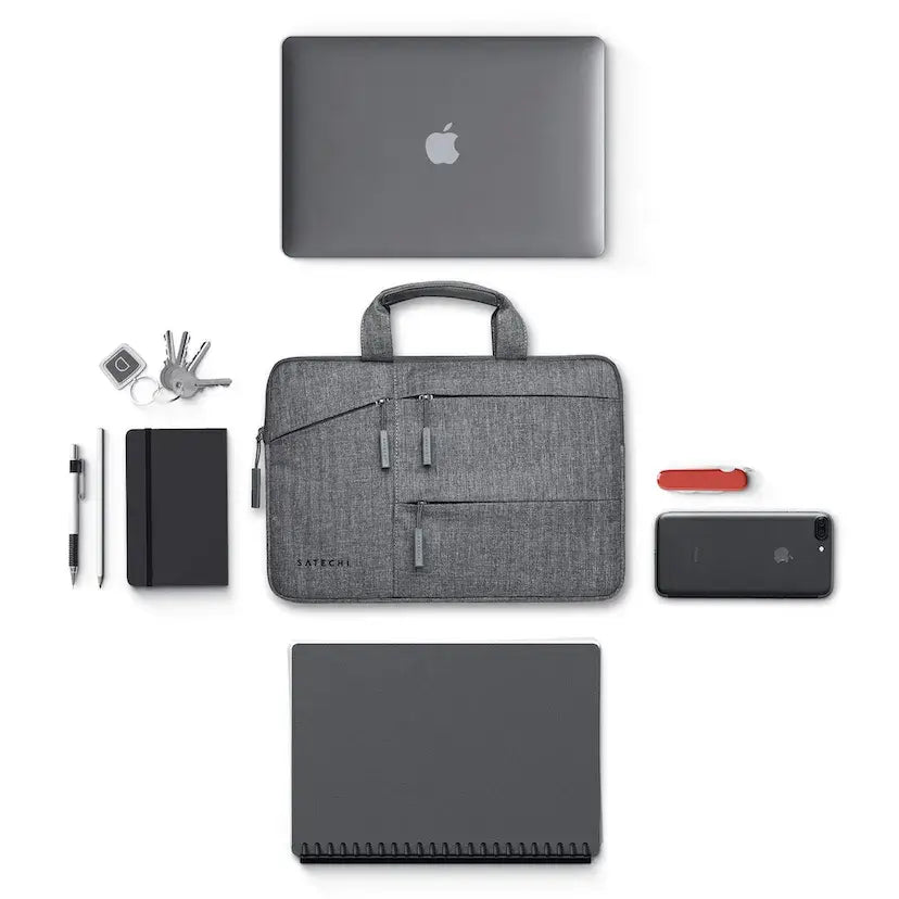 Funda Satechi para Macbook 13" con bolsillos - Gris