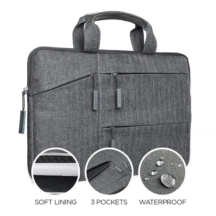 Funda Satechi para Macbook 13" con bolsillos - Gris