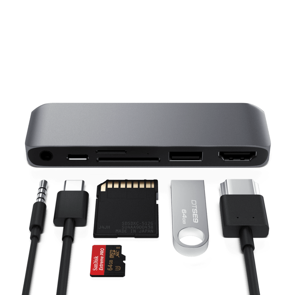 Adaptador Satechi Mobile Pro Hub SD Para iPad USB-C - Gris Espacial