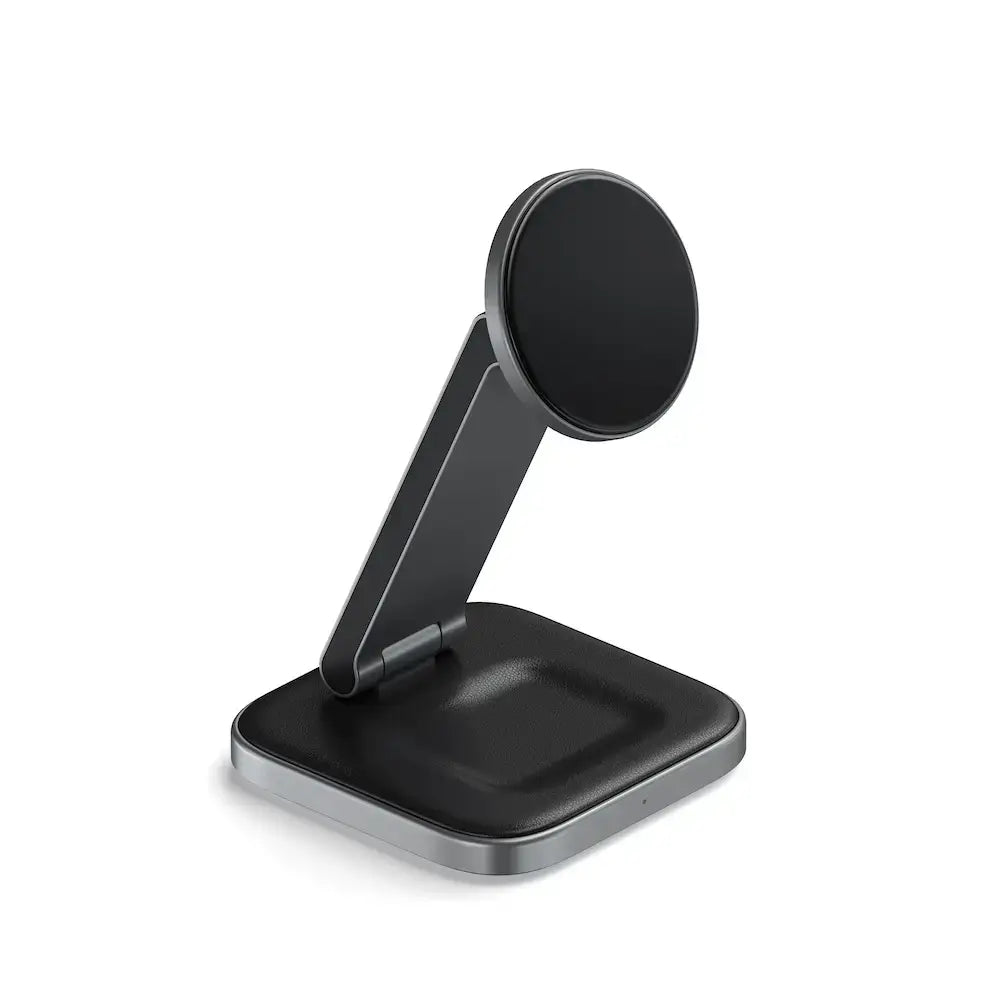Base de carga inalambrico Satechi Qi2 con MagSafe 2 en 1 - Gris