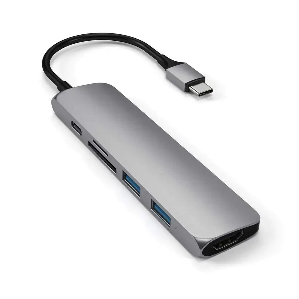 Adaptador Satechi Tipo-C Slim Multimedia V2 - Gris Espacial