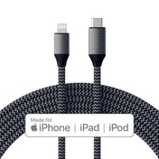 Cable Satechi Lightning a USB-C 1.8m - Gris espacial