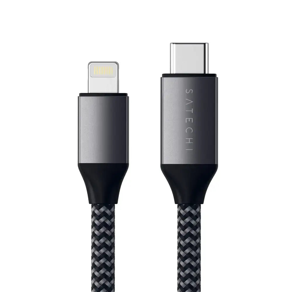 Cable Satechi Lightning a USB-C 1.8m - Gris espacial