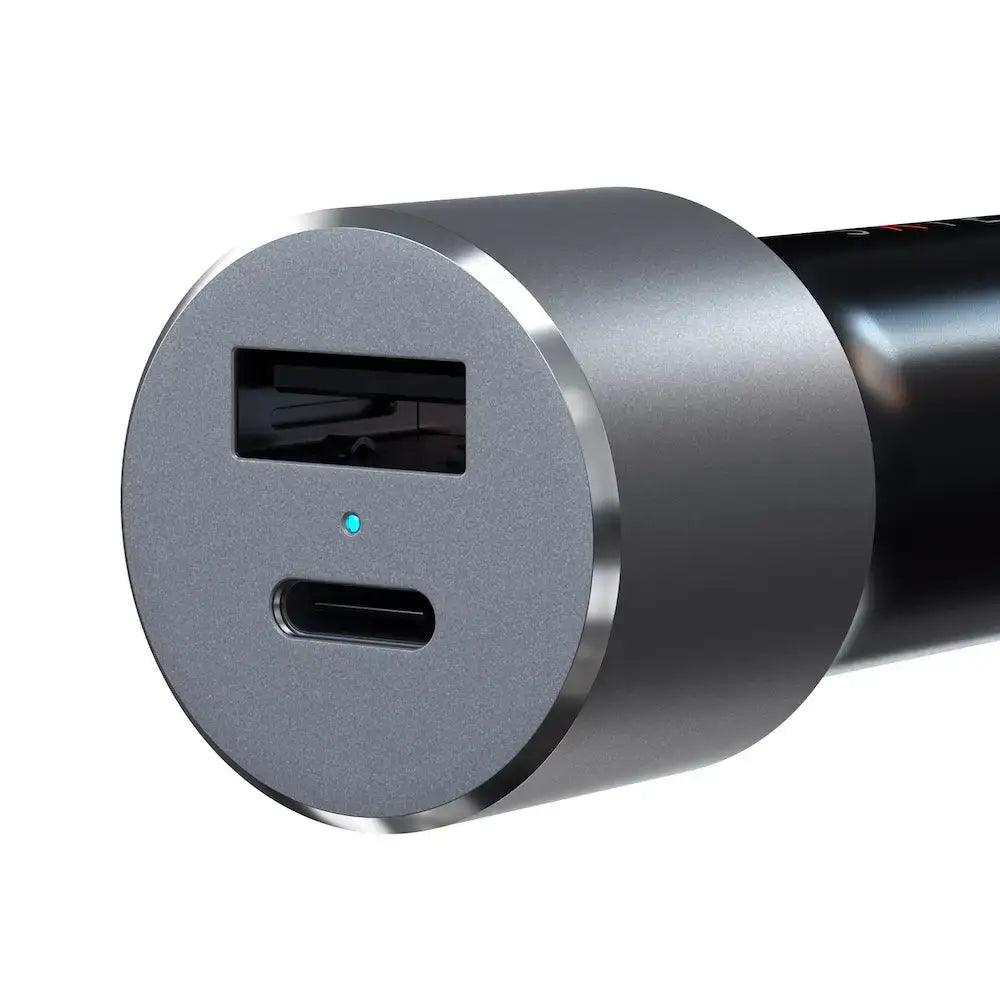 Adaptador de carga para Auto Satechi 72W USB-C y USB-A adicional - Gris Espacial