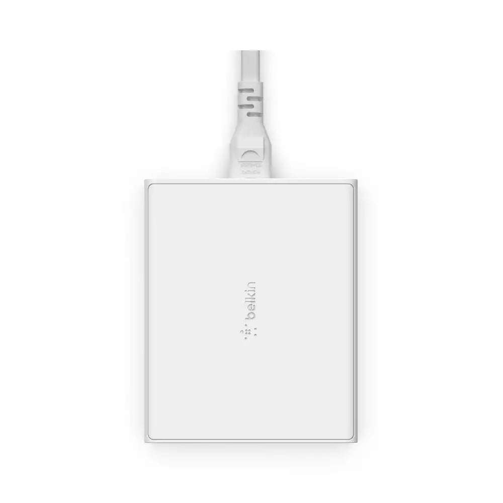 Cargador Belkin GaN de 4 Puertos (2 USB-A / 2 USB-C) 108W - Blanco