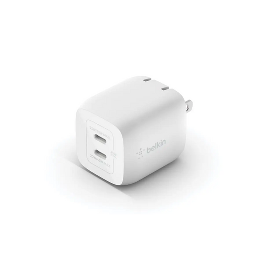 Cargador de Pared Inteligente Belkin Dual USB-C 45W - Blanco